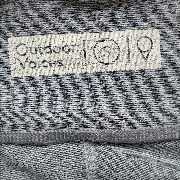 Outdoor Voices High Waisted Striped Warm Up Crop Leggings Grey sz S Acti… - Picture 7 of 9